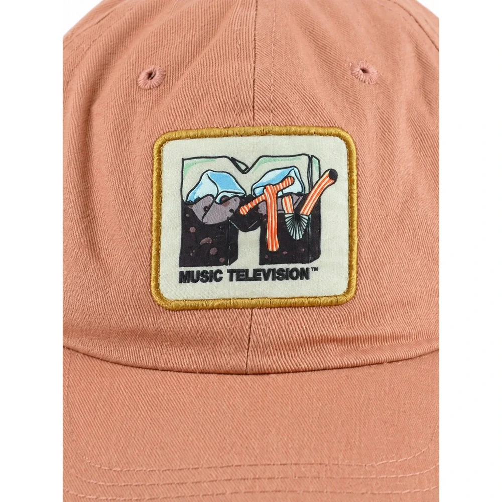 NWT MTV Music Television Pink Adjustable Dad Hat Patch Cotton Strapback Cap